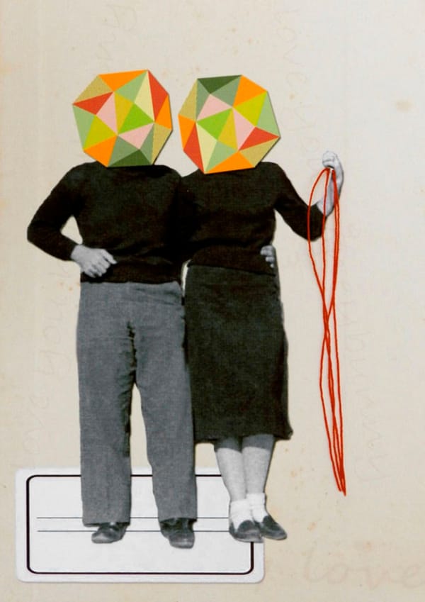 The way we are, original embroidered collage