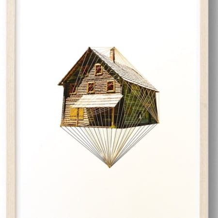 Float, original embroidered collage